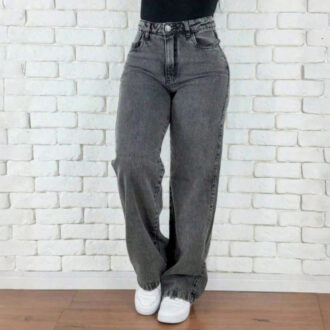 Calça Jeans Feminina Wide Leg Premium Cintura Alta Levanta Bumbum