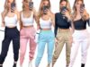 Calça moletom feminina Jogger Grossa Cós Alto