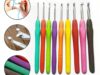 Colorido Macio Plástico Lidar Com Alumina Crochê Ganchos Agulhas De Tricô Conjunto Para Tecer Costura Tool 9 PCS