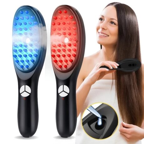 Escova Massageadora com Laser 4 em 1 – Tratamento Capilar e Antiqueda