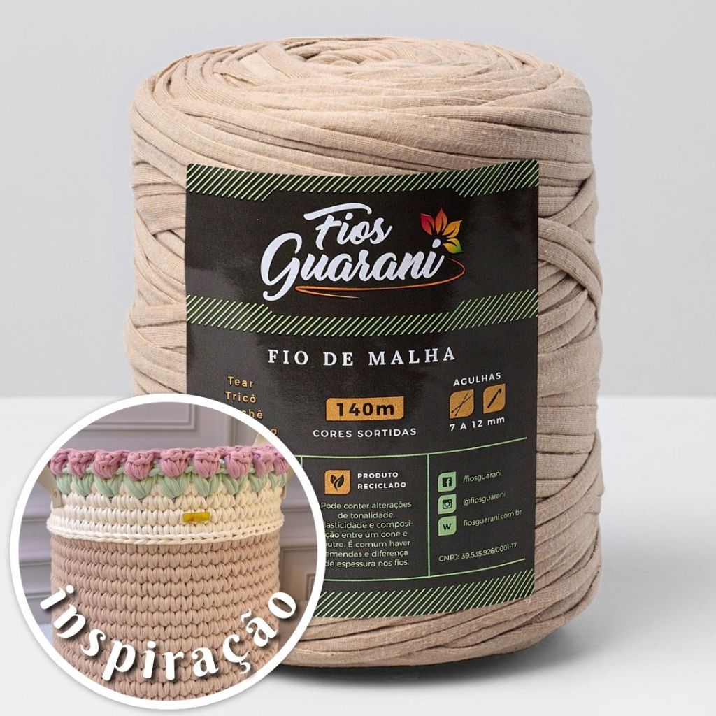 Fio de Malha Residual 140m Todas as Cores - Artesanato, Crochê e Tricô ótimo rendimento Fios Guarani