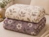 Kit 2 Cobertor Casal Microfibra Manta Soft Aveludada Grossa Quente Estampa Floral