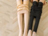 Leggings De Flanela Térmica Meia-Calça Adulto Um Tamanho/Cor Nude/Preto Com Meias/Esportivas
