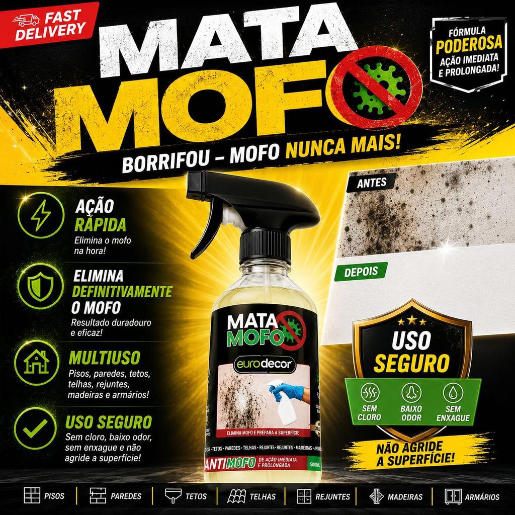 Mata Mofo Contra Fungo Mofo E Bolor Teto Banheiro Fundo de Armário