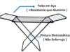 Varal De Chão Com Abas Reforçado Dobrável Aço Secalux 12kg Varal de Apartamento Retratil